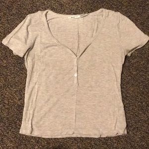 Button down gray tee shirt